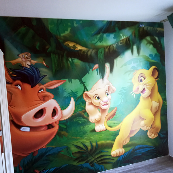 Papier peint panoramique chambre enfant — Le Roi Lion
